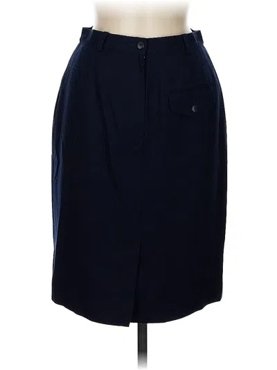 Pre-owned Liz Claiborne Collection Wool Skirt In Blue