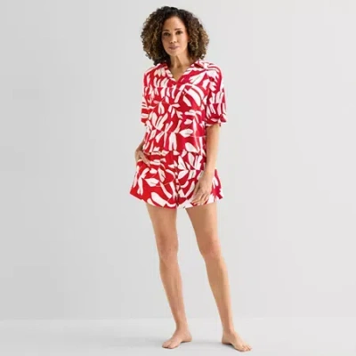 Liz Claiborne Cool And Calm Womens 2-pc. Pajama Set In Brown
