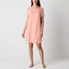 Liz Claiborne Cool And Calm Womens Crew Neck Short Sleeve Nightshirt In Orange