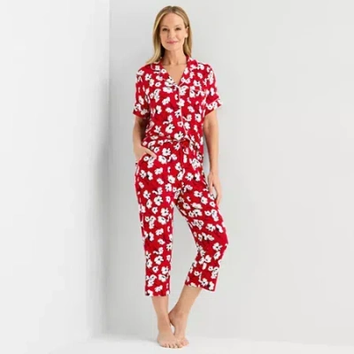Liz Claiborne Cool And Calm Womens Pajama Capri Pant In Red