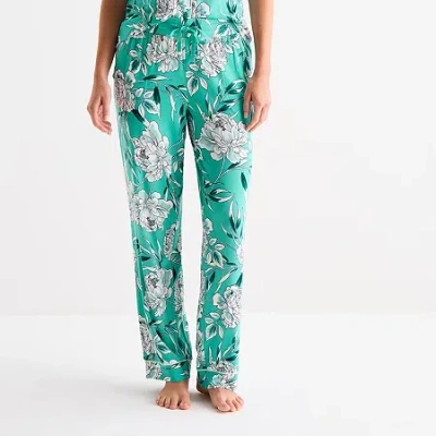 Liz Claiborne Cool And Calm Womens Pajama Pants In Green