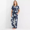 Liz Claiborne Cool And Calm Womens Tall Pajama Pants In Blue