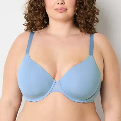 Liz Claiborne Cool Touch Lightly Lined Full Coverage Bra 351861 In Blue