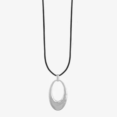 Liz Claiborne Cord Hammered Womens 18 Inch Pendant Necklace In Multi