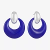 Liz Claiborne Doorknocker Womens Hypoallergenic Drop Earrings In Blue