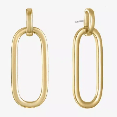 Liz Claiborne Doorknocker Womens Hypoallergenic Drop Earrings In Gold