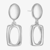 Liz Claiborne Double Womens Oval Rectangular Hypoallergenic Drop Earrings In Metallic