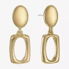 Liz Claiborne Double Womens Oval Rectangular Hypoallergenic Drop Earrings In Gold