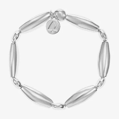 Liz Claiborne Elongated Bead Womens Stretch Bracelet In Metallic