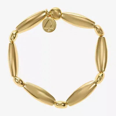Liz Claiborne Elongated Bead Womens Stretch Bracelet In Gold