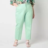 Liz Claiborne Emma Womens Ankle Mid Rise Slim Fit Plus Ankle Pant In Green