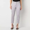 Liz Claiborne Emma Womens Tall Ankle Mid Rise Ankle Pant In Gray