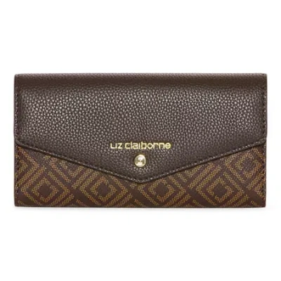 Liz Claiborne Envelope Clutch Womens Wallet In Brown