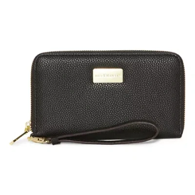 Liz Claiborne Erica Womens Zip Around Wallet In Black