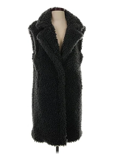 Pre-owned Liz Claiborne Faux Fur Vest In Black