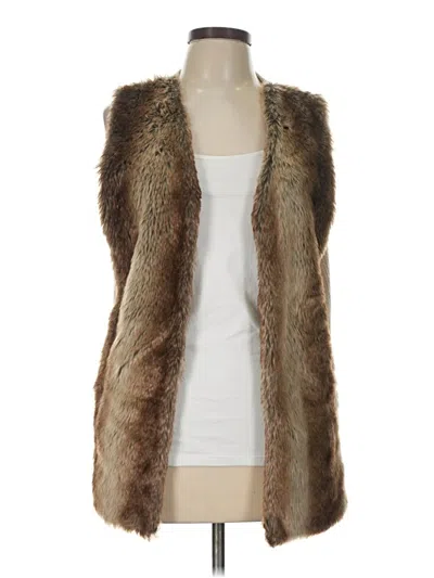 Pre-owned Liz Claiborne Faux Fur Vest In Brown
