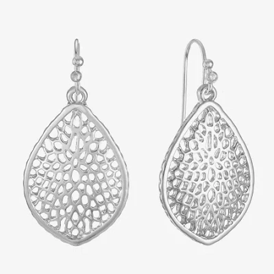 Liz Claiborne Filigree Womens Drop Earrings In Gray