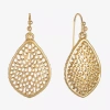 Liz Claiborne Filigree Womens Drop Earrings In Gold