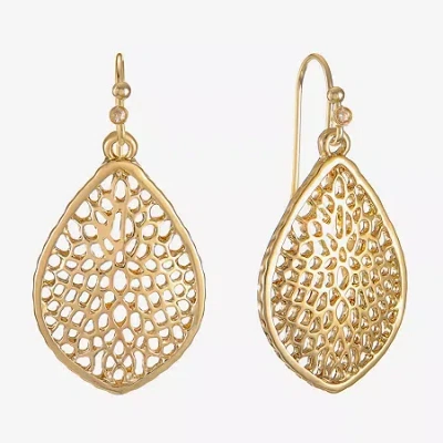 Liz Claiborne Filigree Womens Drop Earrings In Gold