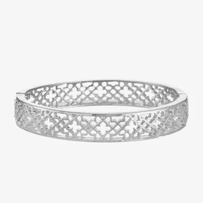 Liz Claiborne Filigree Womens Round Bangle Bracelet In Silver