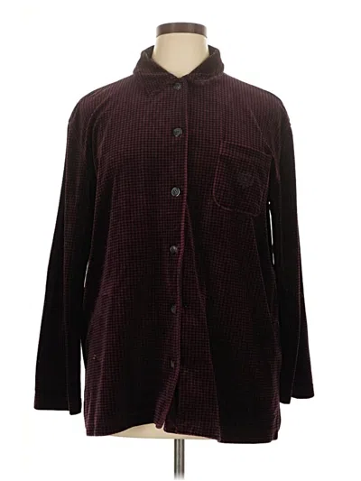 Pre-owned Liz Claiborne Fleece Jacket In Burgundy