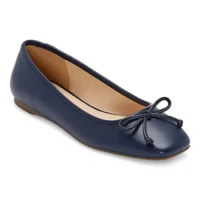 Liz Claiborne Flushing Womens Square Ballet Flats In Blue