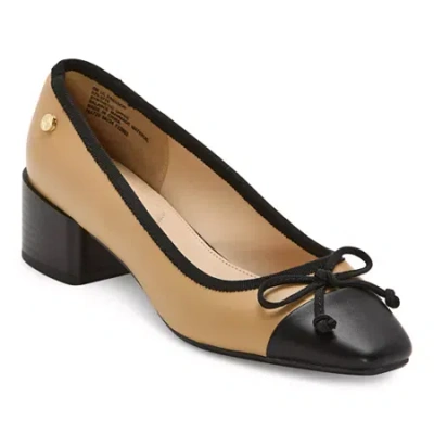 Liz Claiborne Fredson Womens Cap Closed Toe Flat Heel Pumps In Black