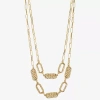 Liz Claiborne Frontal Multi Strand Womens 17 Inch Collar Necklace In Gold