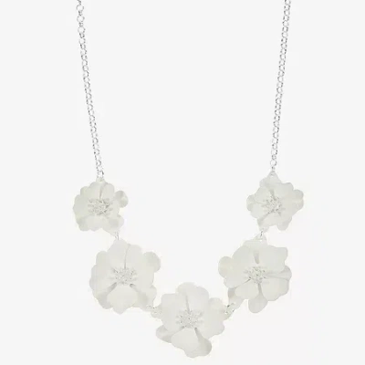 Liz Claiborne Frontal Womens 17 Inch Collar Necklace In Neutral