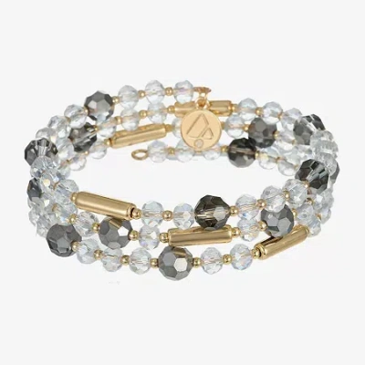 Liz Claiborne Gold Tone Beaded Coil Womens Wrap Bracelet In Animal Print