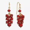 Liz Claiborne Gold Tone Beaded Shakey Womens Drop Earrings In Gold