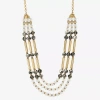 Liz Claiborne Gold Tone Beaded Womens 18 1/2 Inch Statement Necklace In Multi