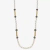 Liz Claiborne Gold Tone Beaded Womens 32 Inch Strand Necklace In White