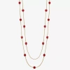 Liz Claiborne Gold Tone Beaded Womens 34 Inch Strand Necklace In Gold