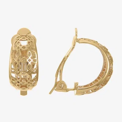 Liz Claiborne Gold-tone Clip-on Hoop Earrings