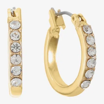 Liz Claiborne Gold-tone Crystal Small Hoop Earrings