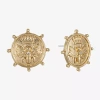 Liz Claiborne Gold Tone Nautical Bee 22mm Stud Earrings In Gold
