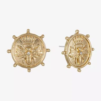 Liz Claiborne Gold Tone Nautical Bee 22mm Stud Earrings