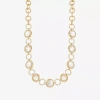 Liz Claiborne Gold Tone Womens 17 Inch Collar Necklace In Gold