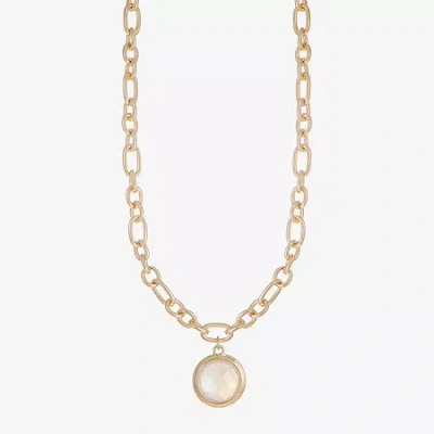 Liz Claiborne Gold Tone Womens 17 Inch Pendant Necklace