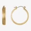 Liz Claiborne Gold Tone Womens 28mm Hypoallergenic Hoop Earrings In Gold