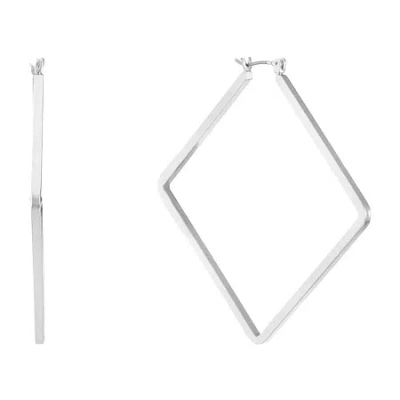 Liz Claiborne Gold Tone Womens 63mm Hypoallergenic Hoop Earrings In Gray