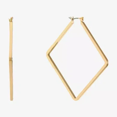 Liz Claiborne Gold Tone Womens 63mm Hypoallergenic Hoop Earrings