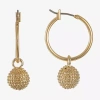 Liz Claiborne Gold Tone Womens Ball Hypoallergenic Hoop Earrings In Gold