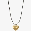 Liz Claiborne Gold Tone Womens Heart 17 Inch Pendant Necklace In Gold
