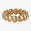 Liz Claiborne Gold Tone Womens Heart Stretch Bracelet In Gold