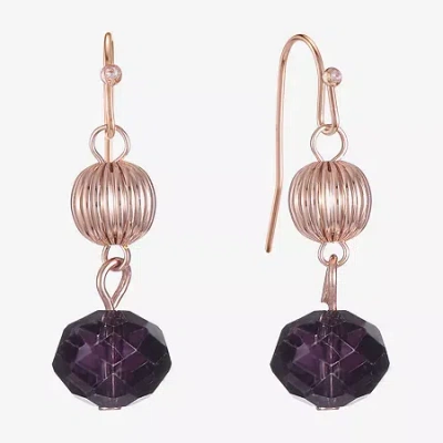 Liz Claiborne Gold Tone Womens Round Drop Earrings