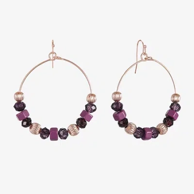 Liz Claiborne Gold Tone Womens Round Drop Earrings In Multi