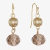 Liz Claiborne Gold Tone Womens Round Drop Earrings In Gold