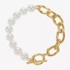 Liz Claiborne Gold Tone Womens Solid Link Bracelet In Multi
